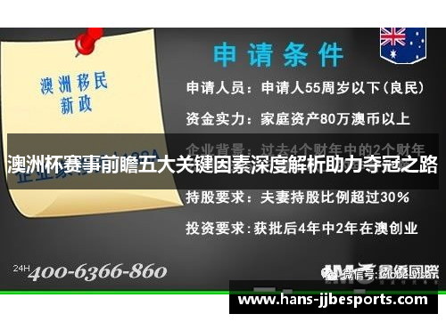 澳洲杯赛事前瞻五大关键因素深度解析助力夺冠之路
